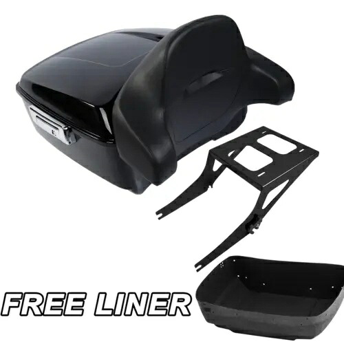 キングパック トランクマウントラック バックレストパッド ハーレーツアーパック ファットボーイ 08-16 ブラック用 King Pack Trunk Mount Rack Backrest Pad For Harley Tour Pak Fat Boy 08-16 Black 【並行輸入品】
