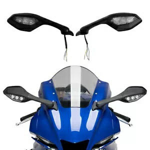 バックミラー LED ウインカーヤマハ YZFR1 2015-2024 YZFR6 2017-2022 に適合 Rear View Mirror LED Turn Signal Fit For Yamaha YZFR1 2015-2024 YZFR6 2017-2022 【並行輸入品】