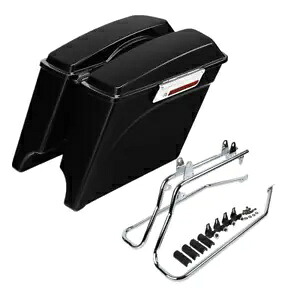 拡張ハードサドルバッグ + 変換ブラケットハーレーソフテイルファットボーイ 84-17 US Extended Hard Saddlebags +Conversion Brackets For Harley Softail Fatboy 84-17 US 【並行輸入品】