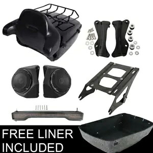 キングパック トランク ライト スピーカー パッド ラック ハーレー ツアー パック ストリート グライド 2014 以降用 King Pack Trunk Light Speakers Pad Rack For Harley Tour Pak Street Glide 2014-Up 【並行輸入品】