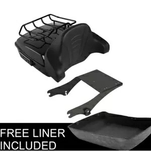 ブラックチョップドパック トランクパッドラック ハーレーツアーパック ストリートグライド 97-08 US用 Black Chopped Pack Trunk Pad Rack Fit For Harley Tour Pak Street Glide 97-08 US 【並行輸入品】