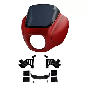 フロントフェアリング フロントガラス & ブラケット ハーレー ソフテイル ローライダー 20-23 ウィキッドレッド用 Front Fairing Windshield & Bracket For Harley Softail Low Rider 20-23 Wicked Red 【並行輸入品】