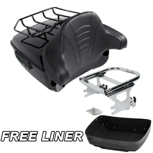 ブラックキングパック トランクパッド 2 アップラック ハーレーツアーパック エレクトラ ロードグライド 97-08用 Black King Pack Trunk Pad 2 Up Rack For Harley Tour Pak Electra Road Glide 97-08 【並行輸入品】