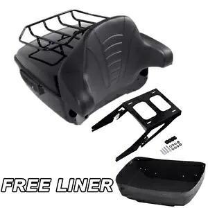 ブラック キング パック トランク バックレスト マウント ラック ハーレー ツアー パック スポーツ グライド 18 アップ用 Black King Pack Trunk Backrest Mount Rack For Harley Tour Pak Sport Glide 18-Up 【並行輸入品】