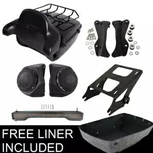 ブラックキングパック トランクライトスピーカーラックパッド ハーレーツアーパックツーリング 14-23用 Black King Pack Trunk Light Speakers Rack Pad For Harley Tour Pak Touring 14-23 【並行輸入品】