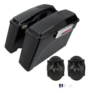 ハードサドルバッグと5x7インチスピーカーはハーレーツーリングロードグライドキング1994-2013に適合します。 Hard Saddlebags & 5x7\