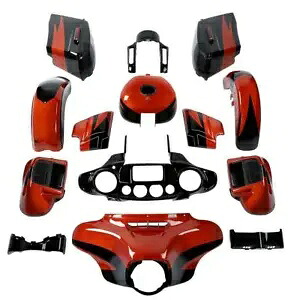 フェアリング ボディワークキット ハーレー CVO ストリート グライド 2014-Up サンバースト オレンジ / ブラック Fairing BodyWork Kit For Harley CVO Street Glide 2014-Up Sunburst Orange / Black 【並行輸入品】