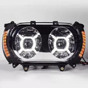 フロントデュアル LED ヘッドライトマーカーライトハーレーツーリングロードグライド FLTR 15-23 用 Front Dual LED Headlight Marker Light For Harley Touring Road Glide FLTR 15-23 【並行輸入品】