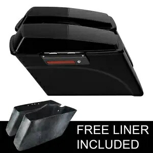ハードサドルバッグ 6x9インチスピーカー蓋付き ハーレーストリートグライド 1994-2013 ブラックに適合 Hard Saddlebags w/ 6x9\