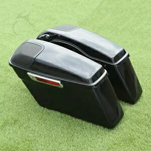 ハードサドルバッグ 5 x 7インチ スピーカー グリル付き ハーレー ツーリング グライド 2014-2024 に適合 Hard Saddlebag With 5 x 7\