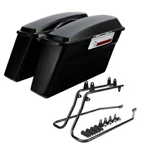 サドルバッグ サドルバッグ & 変換ブラケット ハーレー ソフテイル ナイト トレイン 84-17用 Saddlebags Saddle bag & Conversion Bracket For Harley Softail Night Train 84-17 【並行輸入品】