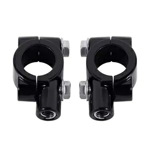 2X 8mm 7/8インチオートバイハンドルバーミラーマウントホルダーアダプターアルミクランプ新品 2X 8mm 7/8\