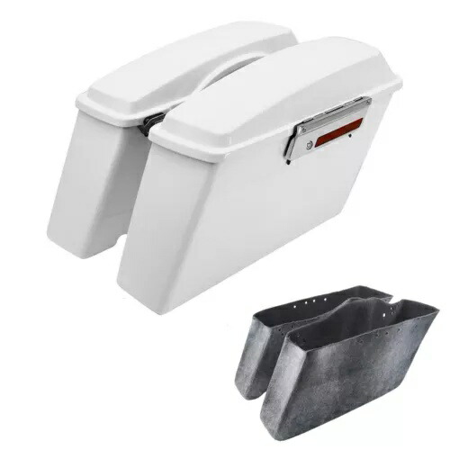 ホワイトハードサドルバッグ ハーレーソフテイルヘリテージクラシックファットボーイ1984-2017に適合 White Hard Saddlebags Fit For Harley Softail Heritage Classic Fatboy 1984-2017 【並行輸入品】