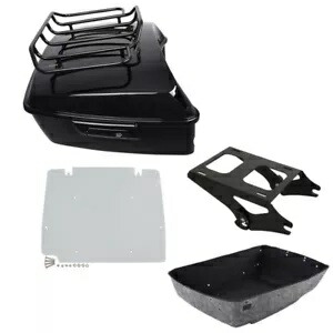 ブラックキングパック トランク荷物ラックプレートマウント ハーレーツアーパック 2014-2024用 Black King Pack Trunk Luggage Rack Plate Mount Fit For Harley Tour Pak 2014-2024 【並行輸入品】