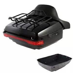 キングパック トランクバックレストラック LED ライト ハーレーツーリング 2014-24 ツアーパックに適合 King Pack Trunk Backrest Rack LED Light Fit For Harley Touring 2014-24 Tour Pak 【並行輸入品】