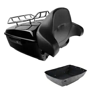 キングトランク ブラック バックレスト 荷物ラック ハーレー ツアーパック ツーリング 2014-2024 に適合 King Trunk Black Backrest Luggage Rack Fit For Harley Tour Pak Touring 2014-2024 【並行輸入品】
