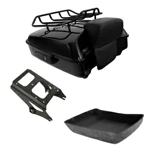 チョップドパック トランクマウントラック ハーレーツアーパックロードグライド 2009-2013 ブラックに適合 Chopped Pack Trunk Mount Rack Fit For Harley Tour Pak Road Glide 2009-2013 Black 【並行輸入品】