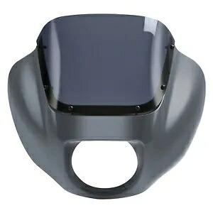 クォーターフェアリングフロントガラスハーレーソフテイルローライダー 18-2024 ガンシップグレーに適合 Quarter Fairing Windshield Fit For Harley Softail Low Rider 18-2024 Gunship Gray 【並行輸入品】