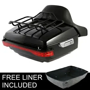 キングパック トランク背もたれトップラック LED テールライト ハーレーロードグライド 14-24 に適合 King Pack Trunk Backrest Top Rack LED Tail Light Fit For Harley Road Glide 14-24 【並行輸入品】