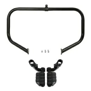 ブラック ハイウェイ エンジン ガード バー フットペグ ペグ ハーレー ストリート グライド 2009-24 に適合 Black Highway Engine Guard Bar Footpeg Pegs Fit For Harley Street Glide 2009-24 【並行輸入品】