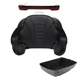マットブラックキングトランクパッドライトスピーカーハーレーツアーパックツーリング14-24に適合 Matte Black King Trunk Pad Light Speakers Fit For Harley Tour Pak Touring 14-24 【並行輸入品】