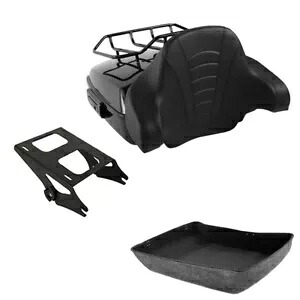 ブラックチョップドパック トランクパッドマウントラック ハーレーツアーパック ロードグライド 14-Up用 Black Chopped Pack Trunk Pad Mount Rack Fit For Harley Tour-Pak Road Glide 14-Up 【並行輸入品】