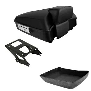 マットチョップドトランクバックレスト&マウントラックハーレーツーリングツアーパック14-24に適合 Matte Chopped Trunk Backrest & Mount Rack Fit For Harley Touring Tour Pak 14-24 【並行輸入品】