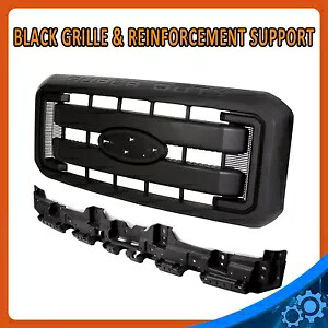 ブラック グリル & 強化サポート 11-16 F250 F350 F450 F550 スーパー デューティ用 Black Grille & Reinforcement Support For 11-16 F250 F350 F450 F550 Super Duty 【並行輸入品】