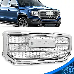 GMC シエラ 1500 2016 2017 2018 クロームデナリスタイルフロントバンパーグリルグリル For GMC Sierra 1500 2016 2017 2018 Chrome Denali Style Front Bumper Grille Grill 【並行輸入品】