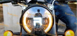 7 インチ LED ヘッドライト、エンフィールド メテオ 350cc に適合、アウター リム付き 7\