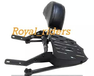 トップラックプレートバックレスト荷物ラックエンフィールド用フィットニュークラシックリボーンブラック Top Rack Plate Backrest Luggage Rack Fit For Enfield New Classic Reborn Black 【並行輸入品】