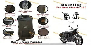 エンフィールド ダークブラウン パニア ペア + 取り付けキット New Classic Reborn 350 に適合 Fit For Enfield Dark Brown Pannier Pair + Mounting Kit New Classic Reborn 350 【並行輸入品】