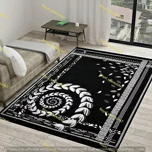 リビングルームホール用 5 X 7 フィート ブラック カーペット ラグ ランナーアップ シェニール カーペット For Living Room Hall 5 X 7 Feet Black Carpet Rug Runner Up Chenille Carpet 【並行輸入品】