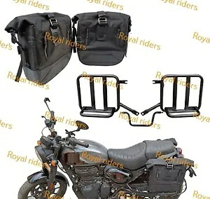 エンフィールドパニア荷物バッグと取り付け用ブラックペアハンター350に適合。 Fit For Enfield Pannier Luggage Bags & Mounting Black Pair Hunter 350 【並行輸入品】