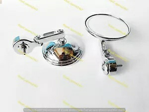 エンフィールドハンドルバーミラープレミアムペアクロームニュークラシックメテオール350に適合 Fit For Enfield Handle Bar Mirror Premium Pair Chrome New Classic Meteor 350 【並行輸入品】