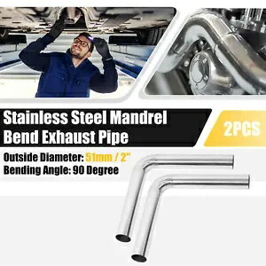 2 個 90 度曲げ 2 インチ外径車 DIY カスタムマンドレル排気パイプステンレス鋼 2pcs 90 Degree Bend 2\