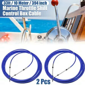 2本 33フィート 394インチ マリンタイプシフトリモートコントロールボックスケーブル ヤマハ用 ブルー 2pcs 33ft 394 Inch Marine Type Shift Remote Control Box Cable for Yamaha Blue 【並行輸入品】
