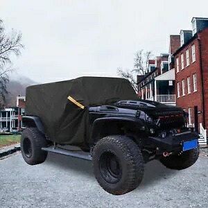 カスタムフィット屋外防水キャブ車カバージープラングラー JK JL 4 ドア 210D Custom-Fit Outdoor Waterproof Cab Car Cover for Jeep Wrangler JK JL 4 door 210D 【並行輸入品】