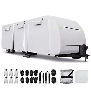 210D オックスフォード防水 RV カバー旅行トレーラーカバー防風収納袋付き 210D Oxford Waterproof RV Cover Travel Trailer Cover Windproof With Storage Bag 【並行輸入品】