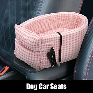 犬用カーシート 中小型子犬用 猫用シート チェック柄 ピンク ホワイト Dog Car Seat for Medium Small Sized Puppy Cat Seat Plaid Style Pink White 【並行輸入品】