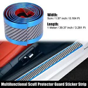 5cmx1M 車のドア敷居ステッカー プロテクター カーボンファイバー エッジ スカッフ ガード ストリップ ブルー 5cmx1M Car Door Sill Sticker Protector Carbon Fiber Edge Scuff Guard Strip Blue 【並行輸入品】