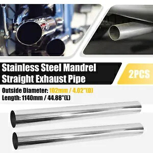 2 個ストレート 4 インチ外径 45 インチ長さ DIY カスタムマンドレル排気パイプチューブパイプ 2 Pcs Straight 4\