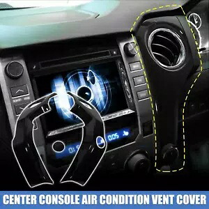 ブラック センターコンソール エアコン AC ベント カバー トリム トヨタ タンドラ 14-21用 Black Center Console Air Condition AC Vent Cover Trim for Toyota Tundra 14-21 【並行輸入品】