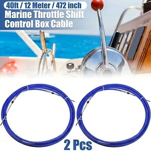 2本 40フィート 472インチ マリンタイプ シフトリモートコントロールボックスケーブル ヤマハ用 ブルー 2pcs 40ft 472 Inch Marine Type Shift Remote Control Box Cable for Yamaha Blue 【並行輸入品】