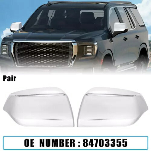 ペア クローム ミラー カバー キャップ シボレー サバーバン タホ GMC ユーコン 21-23用 Pair Chrome Mirror Covers Cap for Chevrolet Suburban Tahoe for GMC Yukon 21-23 【並行輸入品】