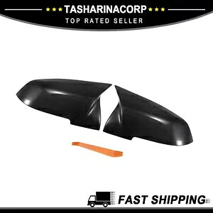 リアルカーボンファイバーバックミラーカバーキャップ 2 個 ブラック BMW X1 328i に適合 Piece of 2 Real Carbon Fiber Rearview Mirror Cover Cap Black Fit for BMW X1 328i 【並行輸入品】