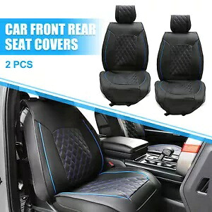 フロントシートカバー クッションカバー フォード F-150 プロテクター ブラック ブルー 2個 Front Seat Covers Cushion Cover for Ford F-150 Protectors Black Blue 2 Pcs 【並行輸入品】