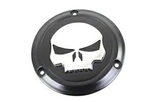 V-Twin Mfg. 42-0268 ブラック 3 ホール スカル ダービー カバー ビッグツイン 70-98 用 V-Twin Mfg. 42-0268 Black 3 Hole Skull Derby Cover for Big Twin 70-98 【並行輸入品】