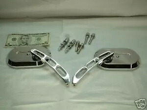 ハーレー スポーツスター ソフテイル ダイナ ツーリング チョッパー用クローム オーバル ミラー Chrome Oval Mirrors for Harley Sportster Softail Dyna Touring Chopper 【並行輸入品】