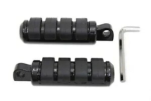 ハーレースポーツスターダイナソフテイル用ブラックアンチバイブISOスタイルオスマウントフットペグ Black Anti-Vibe ISO Style Male Mount Foot Pegs for Harley Sportster Dyna Softail 【並行輸入品】